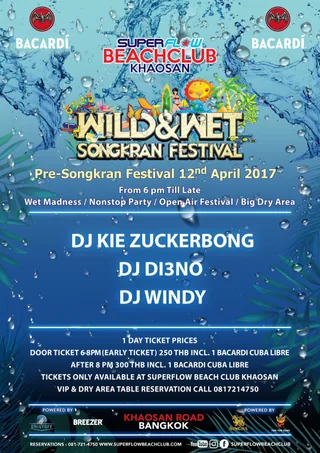 Wild & Wet Songkran Festival @ Superflow Beach Club